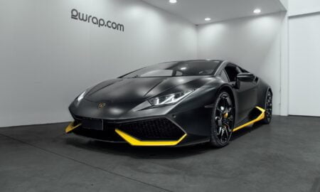 Lamborghini Huracan satin black and yellow 3