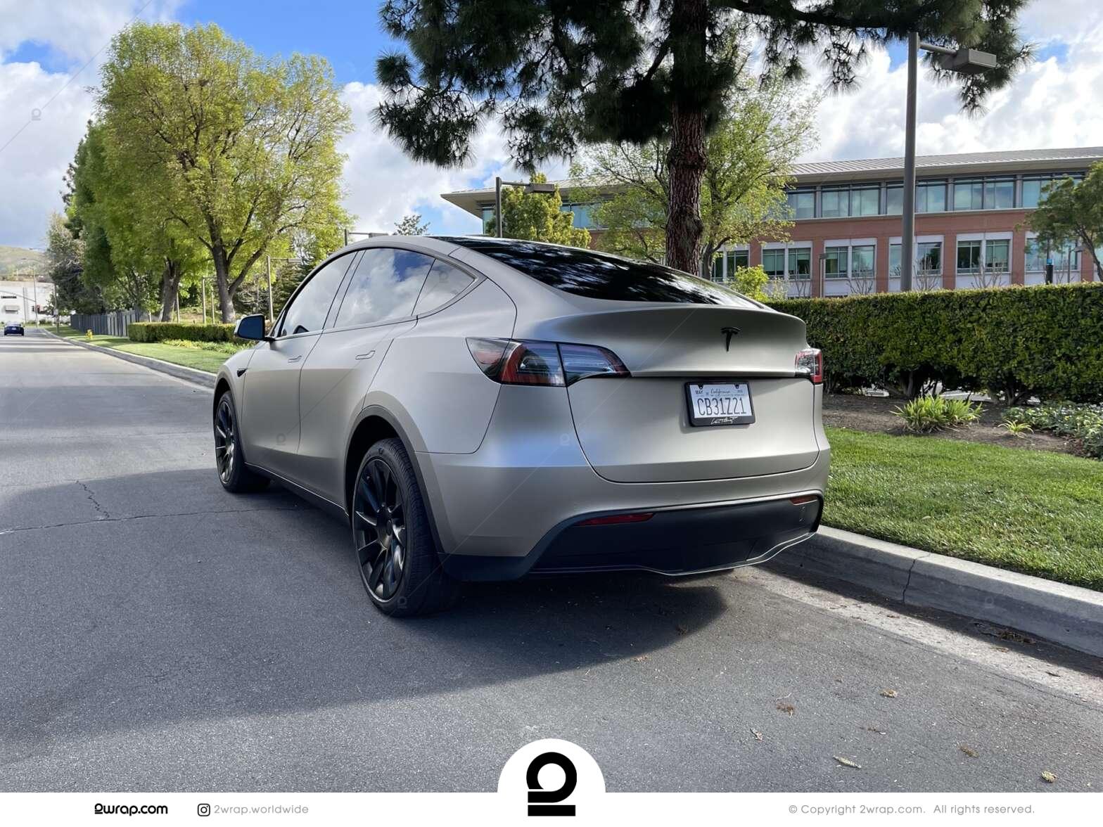 Tesla Model Y Matte Grey Aluminum - Concept Wraps