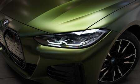 BMW i40 M50 Avery Satin Metallic Hope green carwrap 1
