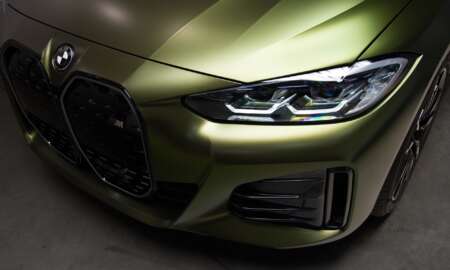 BMW i40 M50 Avery Satin Metallic Hope green carwrap 4