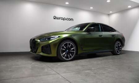 BMW i40 M50 Avery Satin Metallic Hope green carwrap 9