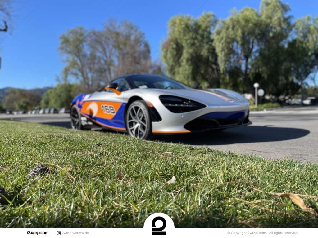 McLaren 720s wrapped in racing design wrap