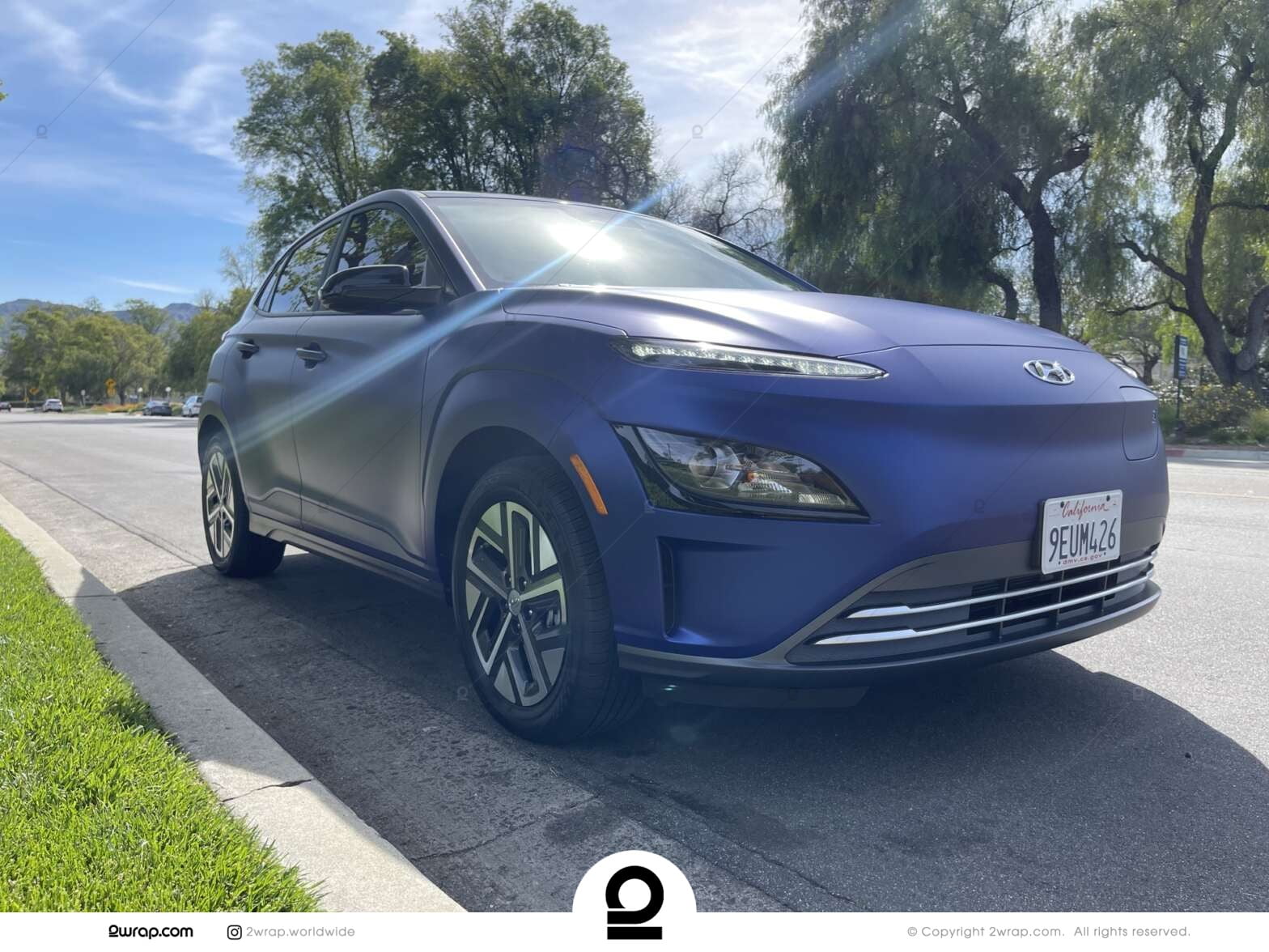 Kona Blue Raspberry Hyundai Kona Matte Blue Wrap | 2wrap