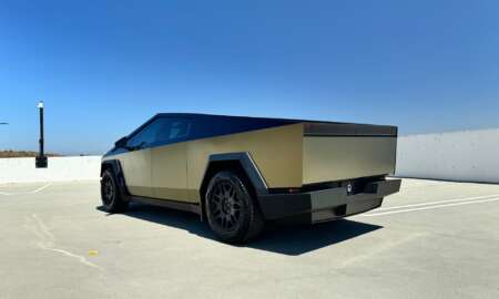 Bond Gold Cybertruck wrap