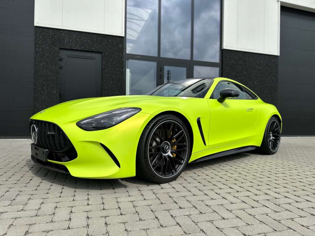 Mercedes AMG GT lime green wrap