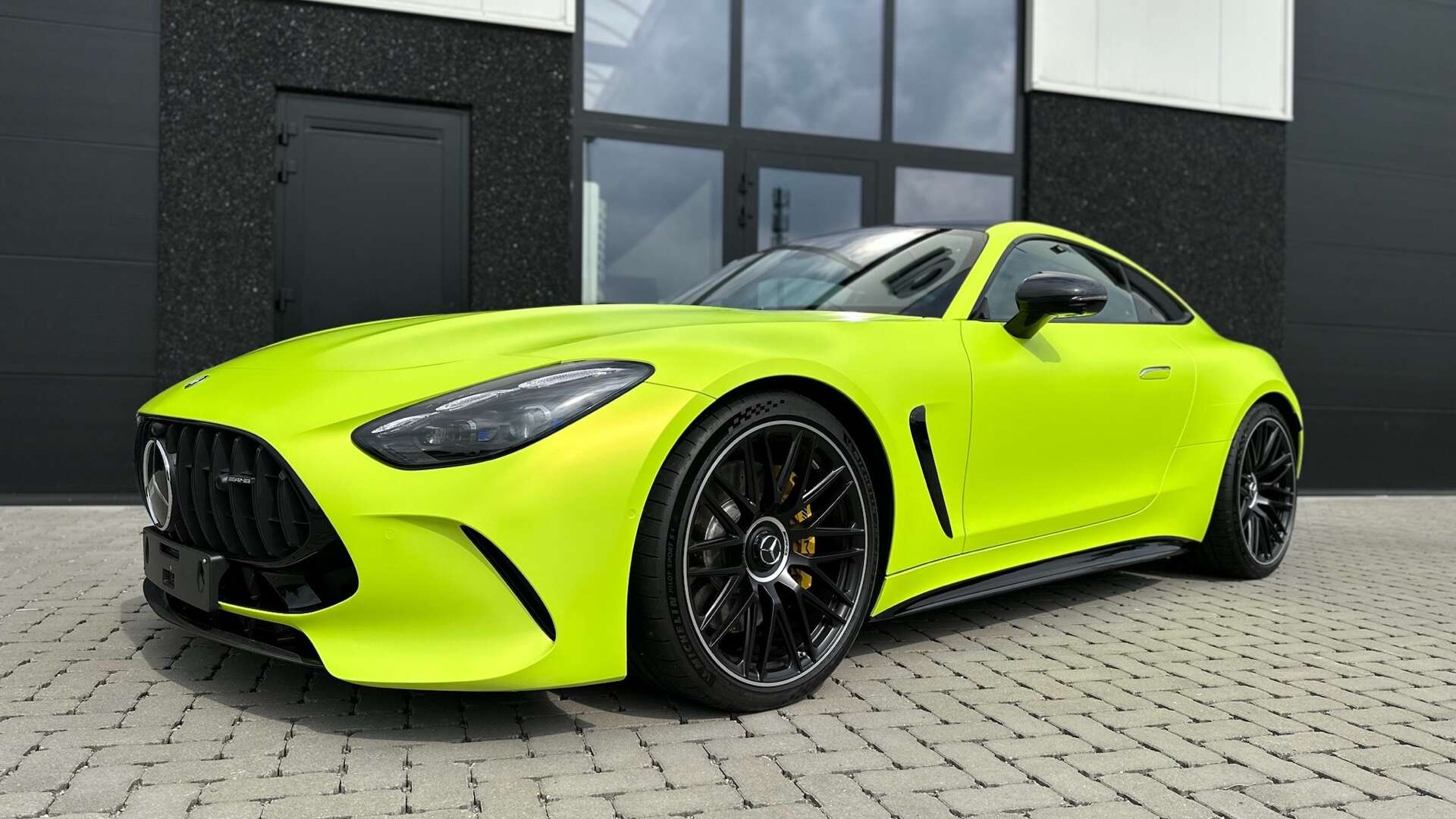 Mercedes AMG GT lime green wrap