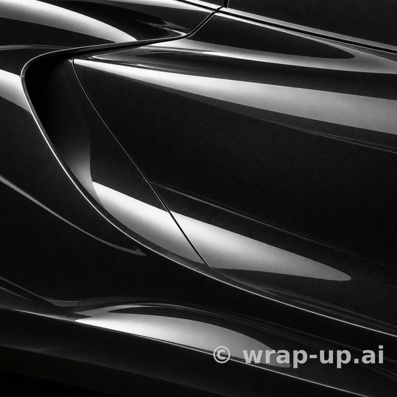 3M 2080 HG212 High Gloss Black Metallic vinyl wrap color sample