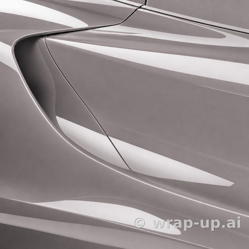 Inozetek PPF DPPF716 Iridescent Redstone Grey colored paint protection film sample