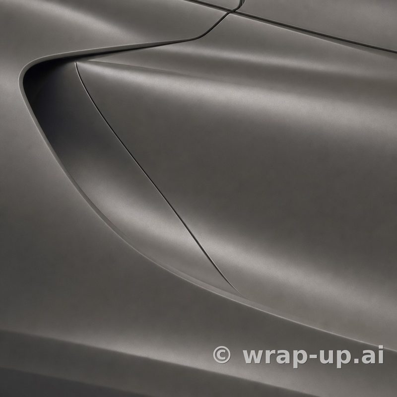 Inozetek PPF DPPF811 Liquid Metallic Tungsten Grey colored paint protection film sample