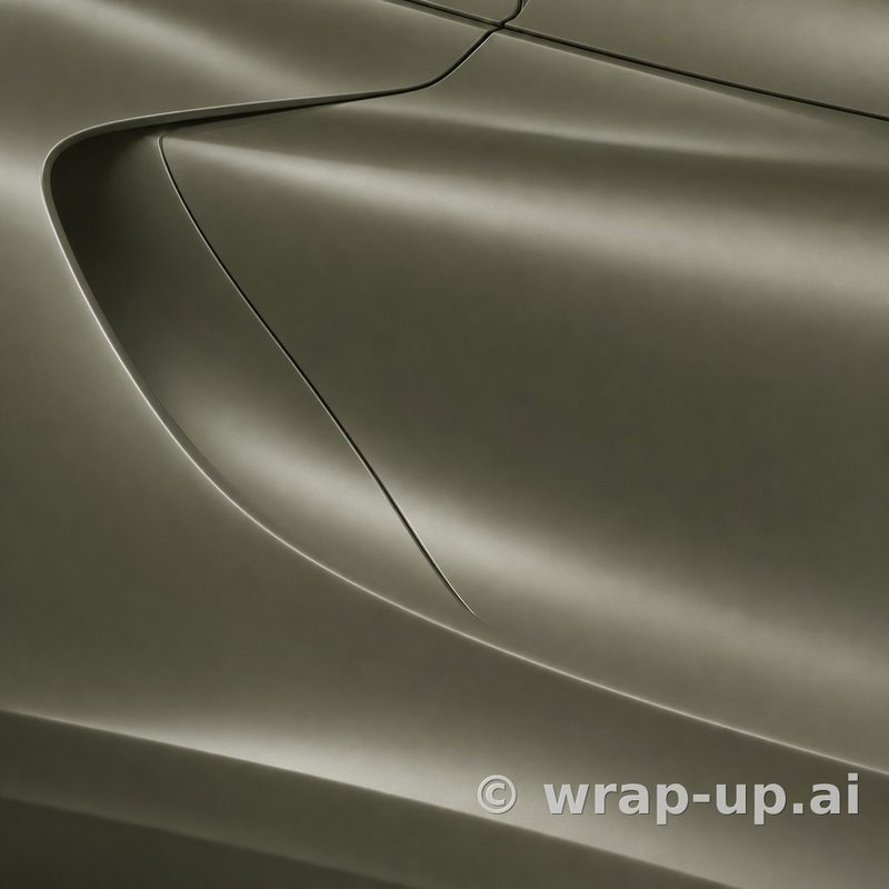 Inozetek PPF DPPF812 Satin Khaki Green colored paint protection film sample