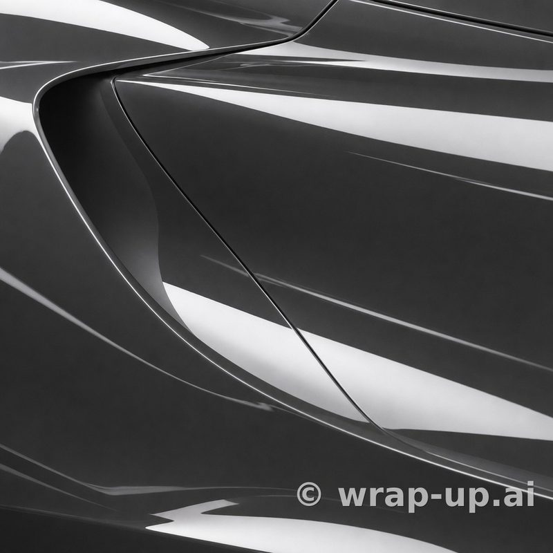 Inozetek PPF DPPF907 Metallic Tungsten Grey colored paint protection film sample