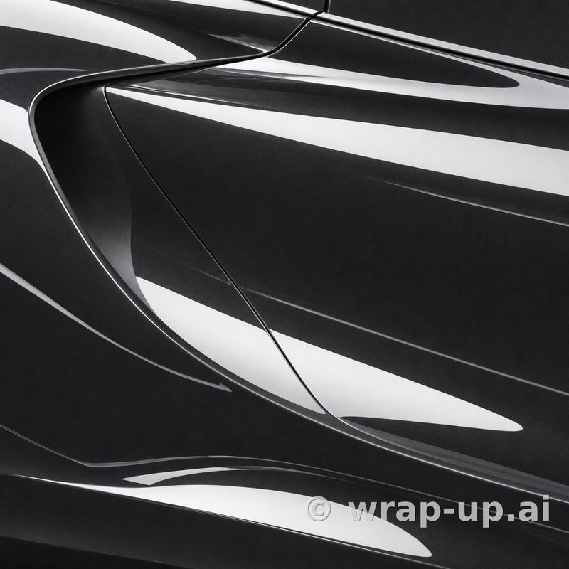 Inozetek PPF DPPF908 Metallic Perfect Black colored paint protection film sample