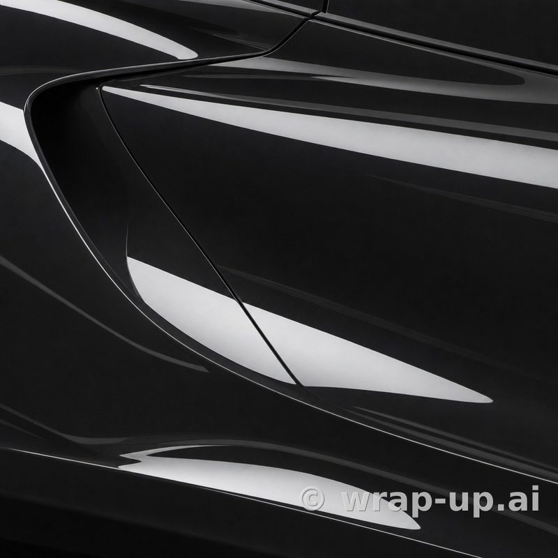 Inozetek PPF DPPF909 Midnight Black colored paint protection film sample