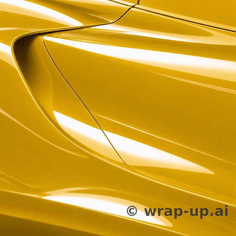 Inozetek PPF DPPF921 Sunflower Yellow colored paint protection film sample