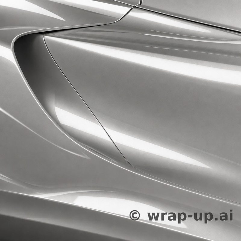 Inozetek PPF DPPF912 Metallic Silver Bullet colored paint protection film sample