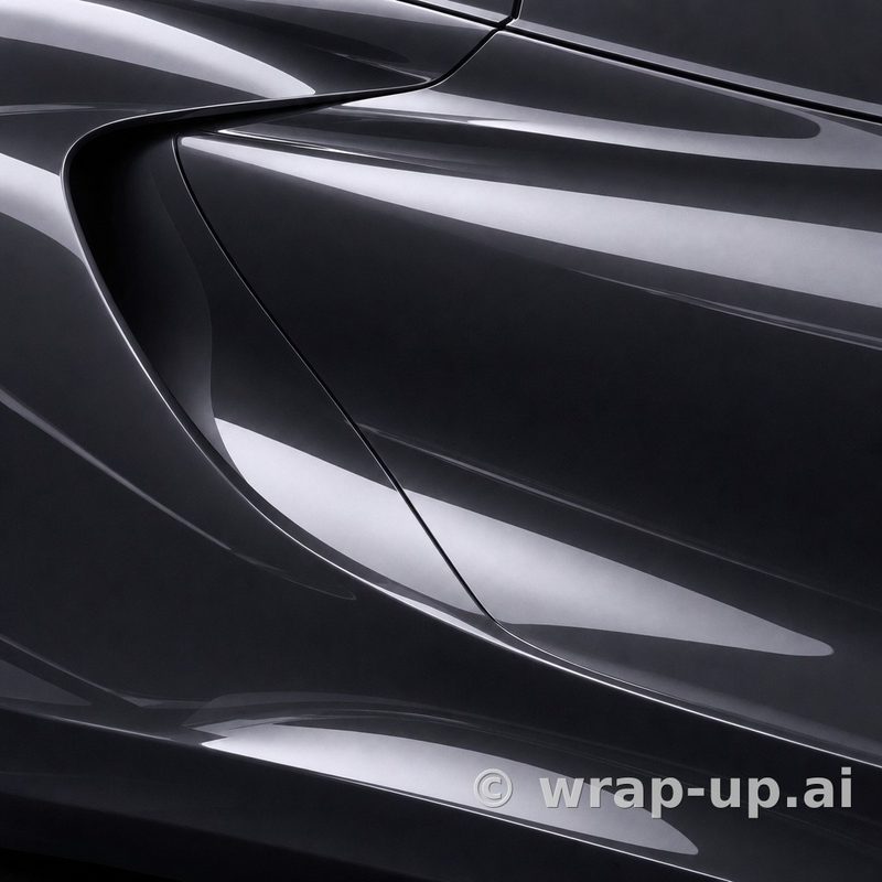 Inozetek PPF DPPF922 Metallic Graphite Blue colored paint protection film sample
