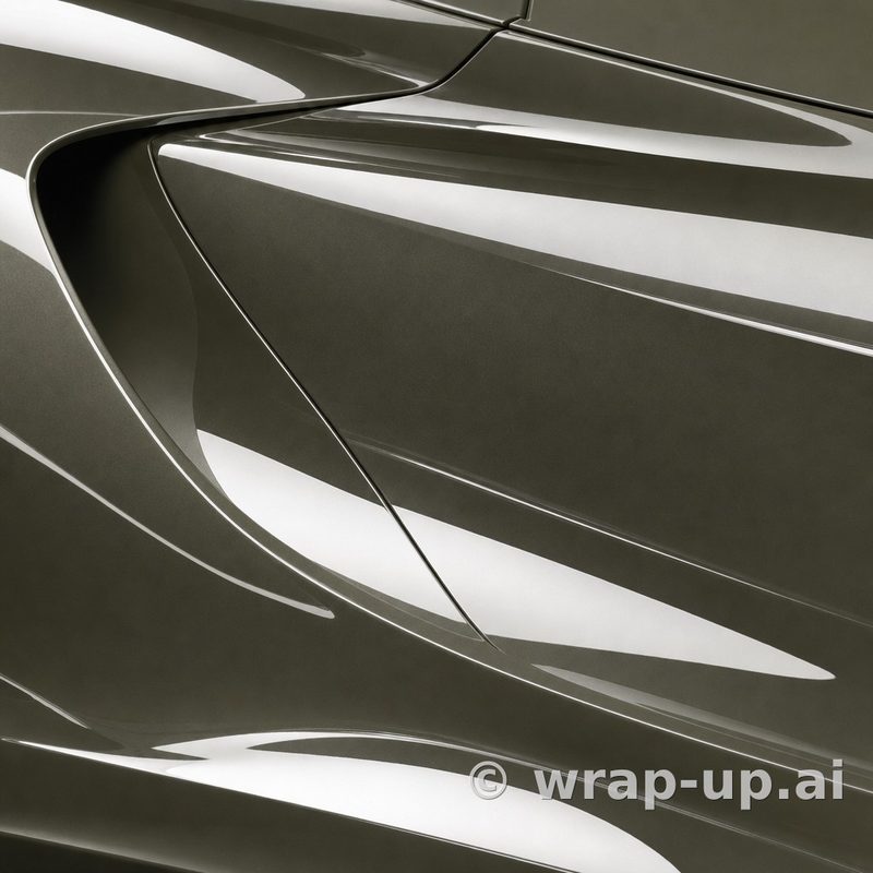 Inozetek PPF DPPF926 Liquid Metallic Charcoal colored paint protection film sample