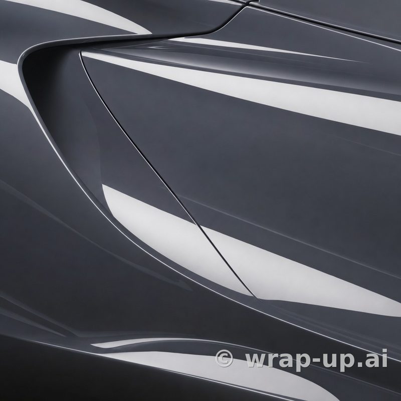 Inozetek PPF DPPF927 Blue Graphite Grey colored paint protection film sample