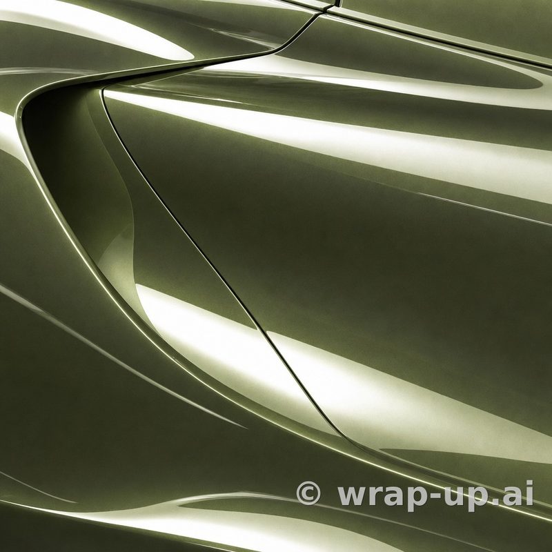 Inozetek PPF DPPF929 Metallic Golden Green colored paint protection film sample