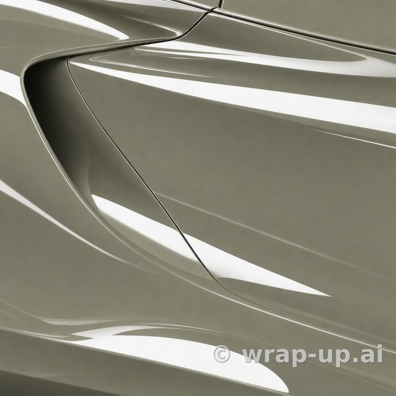 Inozetek PPF DPPF932 Gloss Kahki Green colored paint protection film sample