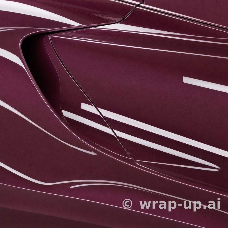 Inozetek PPF DPPF945 Metallic Velvet Red colored paint protection film sample