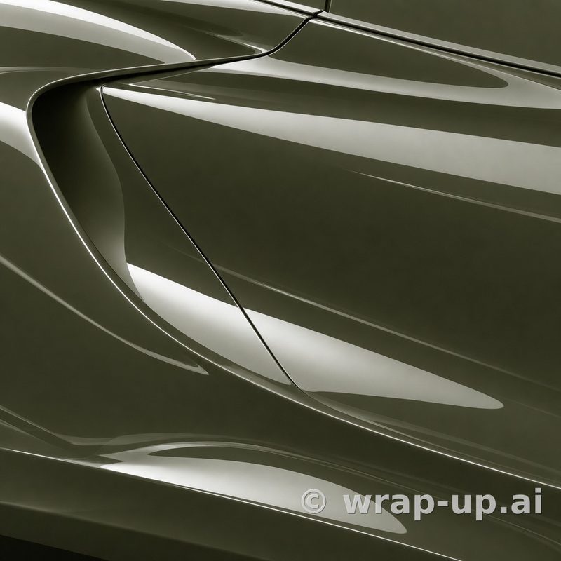 3M PWF G76 Gloss Olive Green vinyl wrap color sample