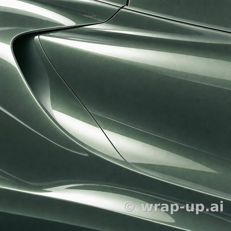 3M PWF GP246 Gloss Iridescent Emerald Green vinyl wrap color sample