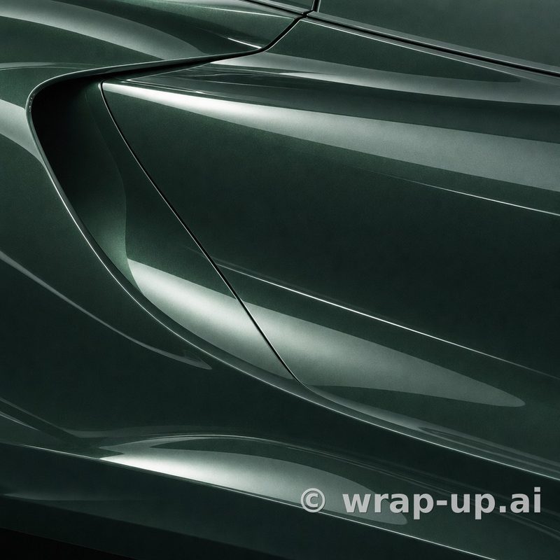 3M PWF GP276 Gloss British Racing Green vinyl wrap color sample