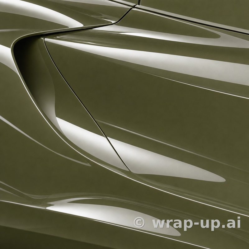 Inozetek Vinyl SG012 Gloss KHAKI GREEN vinyl wrap color sample