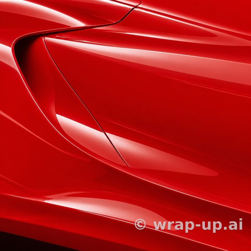 Orafol 970RA 028G Glossy Cardinal Red vinyl wrap color sample