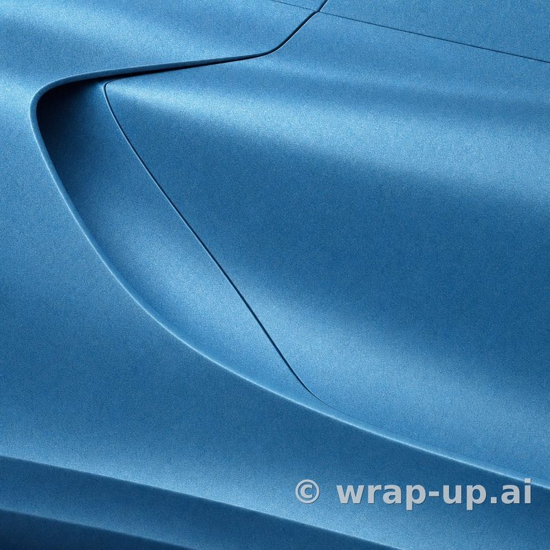 Orafol 970RA 197M Matte Azure Metallic vinyl wrap color sample