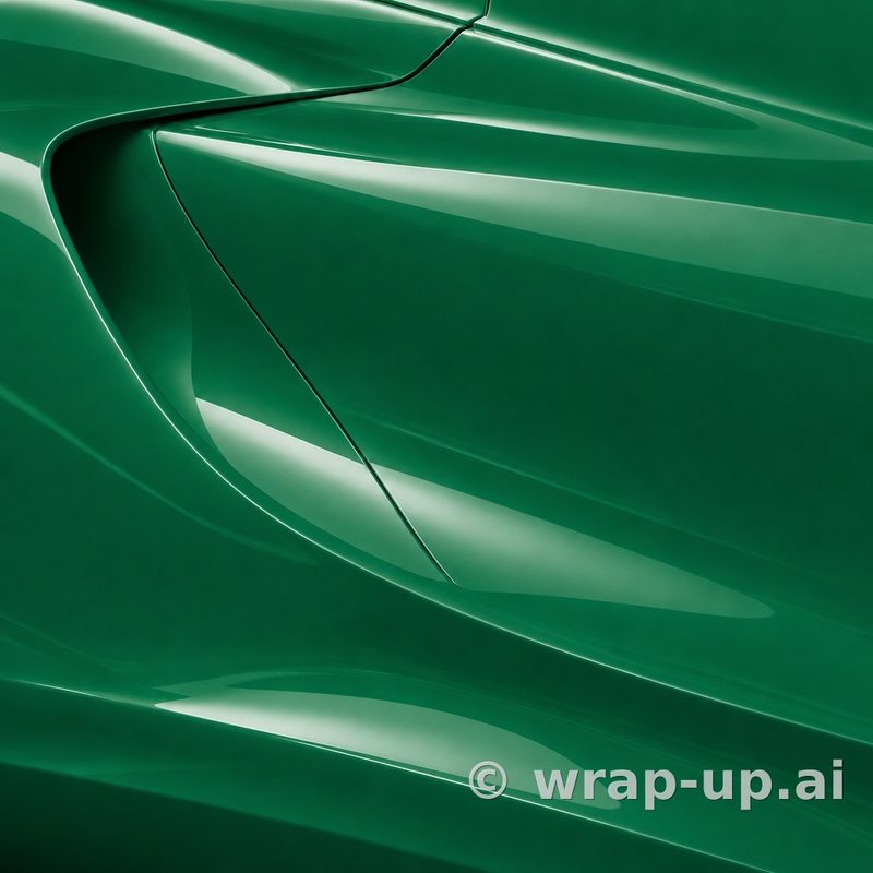 Orafol 970RA 612G Glossy Police Green vinyl wrap color sample