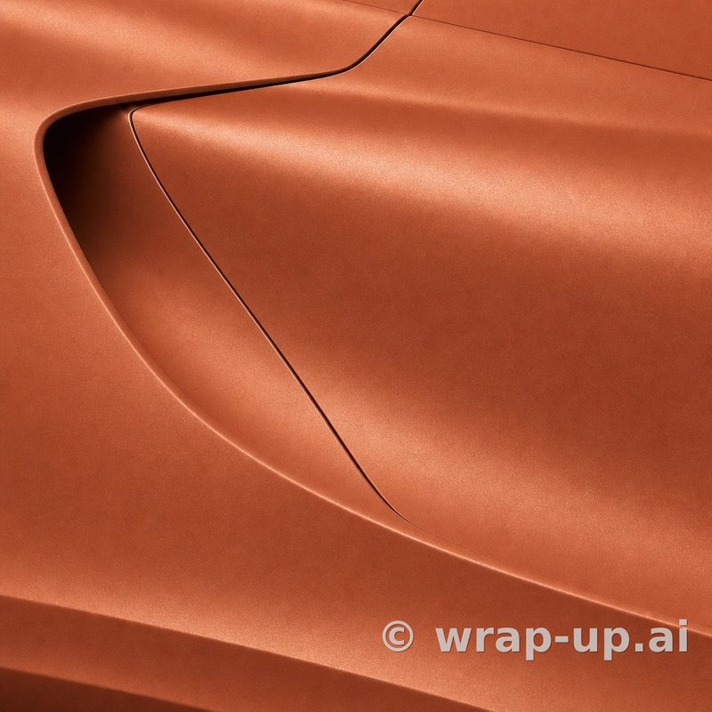 Orafol 970RA 944M Matte Red Gold Metallic vinyl wrap color sample