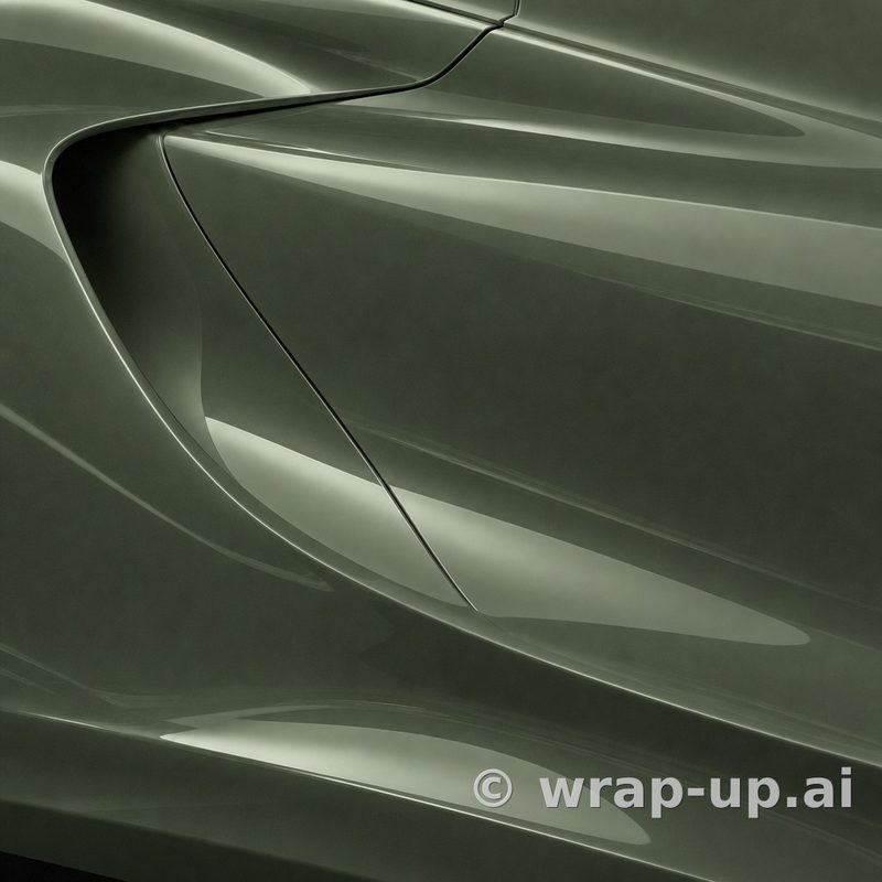 Avery PrismaPro 732 Gloss Olive Green vinyl wrap color sample