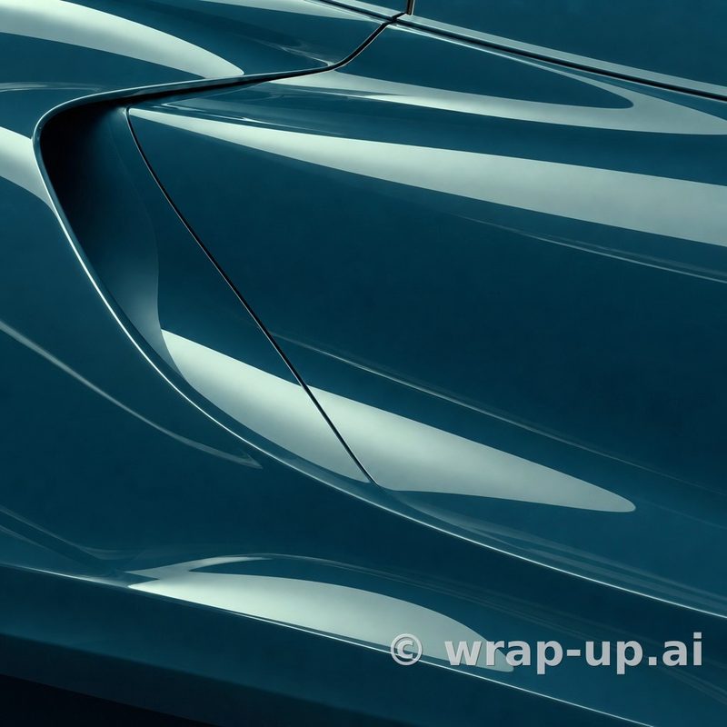 Inozetek PPF EMC101-D Empire Blue colored paint protection film sample