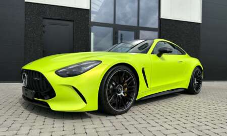 Mercedes AMG GT lime green wrap