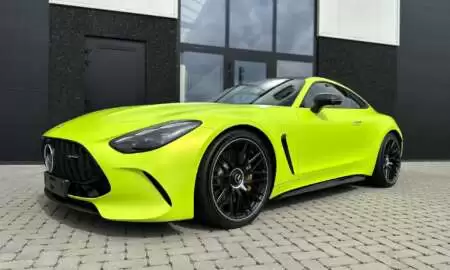 Mercedes AMG GT lime green wrap