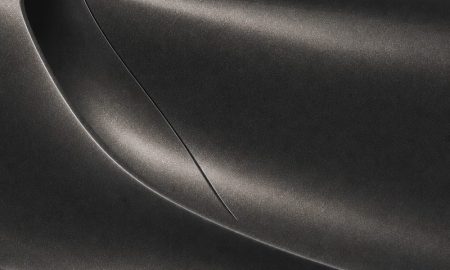 3M 2080 SP242 Satin Gold Dust Black vinyl wrap color sample