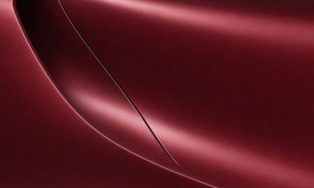 Inozetek PPF DPPF806 Matt Liquid Metallic Blood Red colored paint protection film sample