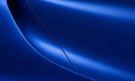 Inozetek PPF DPPF814 Liquid Azure Blue colored paint protection film sample